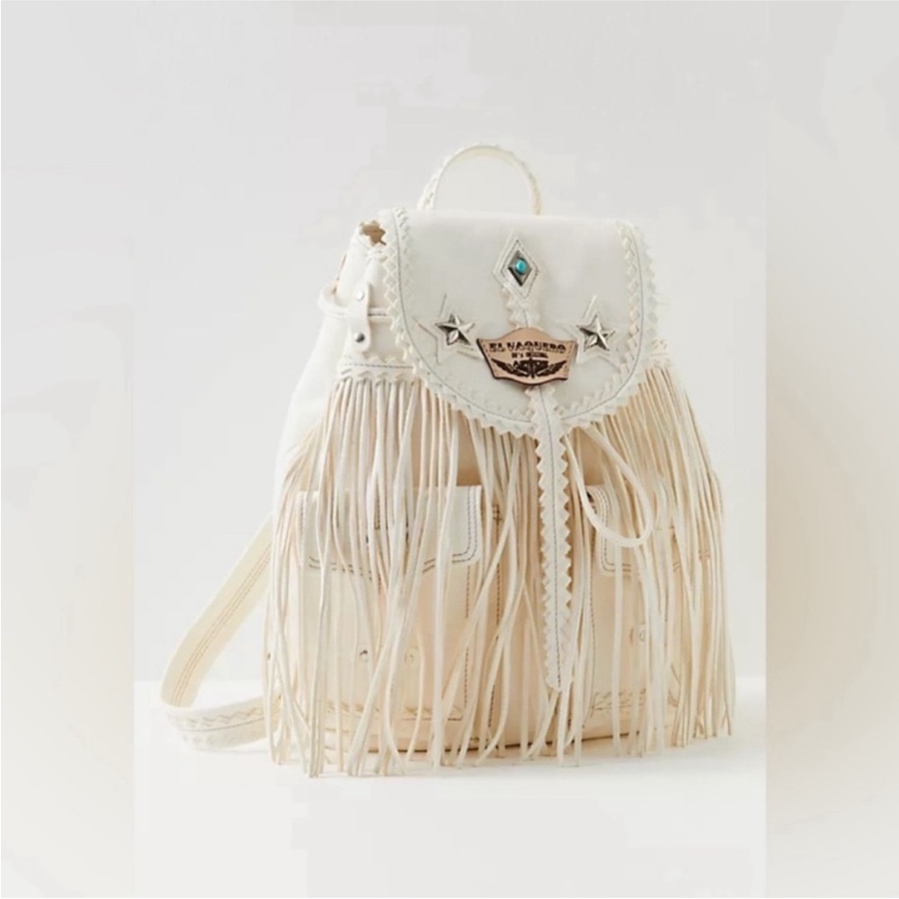 ISO ANY EL VAQUERO BAG! Elegant Cream Fringed Backpack